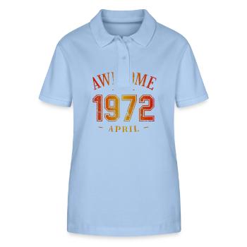 April 1972 - Birthday in April Awesome - Stanley/Stella Women’s Organic Polo Shirt ELLISER - sky blue - Front - Luana (180cm)