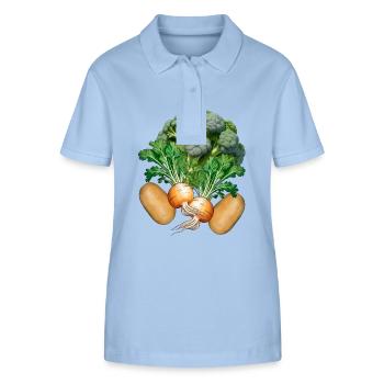 Légumes Cuisine végétarienne Cuisine Vitamines - Polo bio ELLISER Stanley/Stella Femme - bleu ciel - Devant - Luana (180cm)