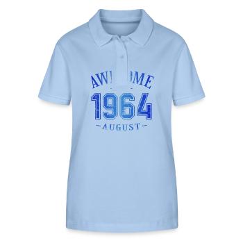 August 1964 - Birthday in August Awesome - Stanley/Stella Women’s Organic Polo Shirt ELLISER - sky blue - Front - Luana (180cm)