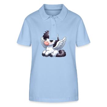 Cute Horse as Angel Cartoon - Stanley/Stella Women’s Organic Polo Shirt ELLISER - sky blue - Front - Luana (180cm)