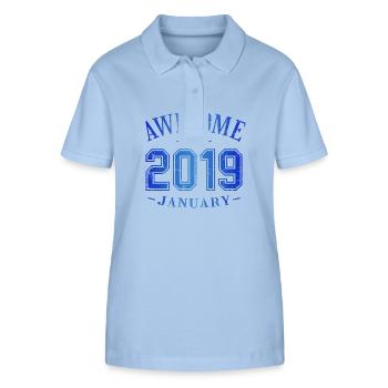 January 2019 - Birthday in January Awesome - Stanley/Stella Women’s Organic Polo Shirt ELLISER - sky blue - Front - Luana (180cm)