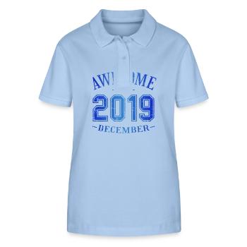 December 2019 - Birthday in December Awesome - Stanley/Stella Women’s Organic Polo Shirt ELLISER - sky blue - Front - Luana (180cm)