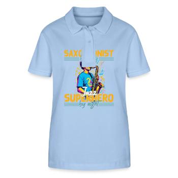 Lustiges Saxophon Design Jazz Musik Liebhaber - Stanley/Stella Frauen Bio-Poloshirt ELLISER - sky Blue - Vorne - Luana (180cm)
