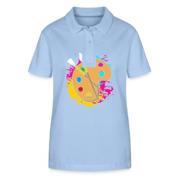 Maler - Stanley/Stella Frauen Bio-Poloshirt ELLISER - sky Blue - Vorne - Luana (180cm)