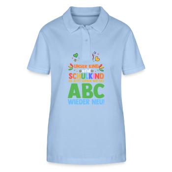 Parents School Child Primary School First Grade Enrollment - Stanley/Stella Women’s Organic Polo Shirt ELLISER - sky blue - Front - Luana (180cm)