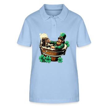 Bathing Leprechaun (Irish Leprechaun) - Stanley/Stella Women’s Organic Polo Shirt ELLISER - sky blue - Front - Luana (180cm)