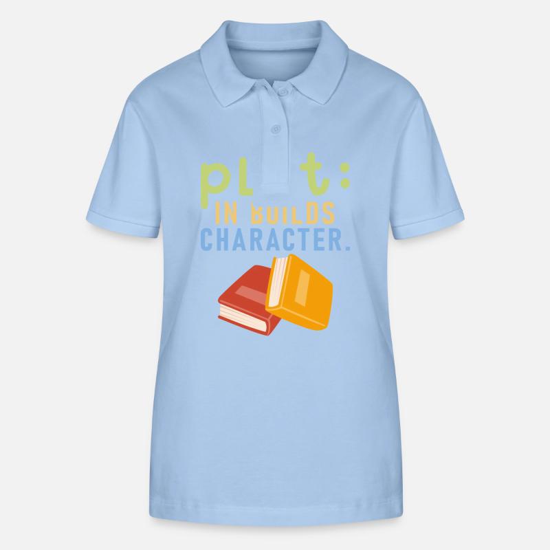 Plot It Builds Charactet Book Writing Writer - Stanley/Stella Frauen Bio-Poloshirt ELLISER - sky Blue