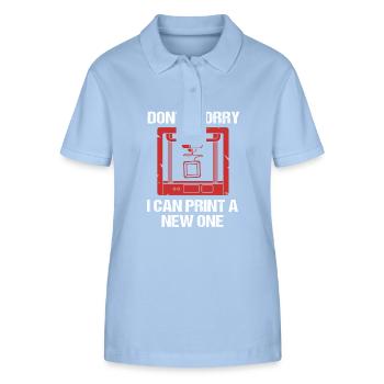 3D Druck - Stanley/Stella Frauen Bio-Poloshirt ELLISER - sky Blue - Vorne - Luana (180cm)