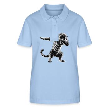 Funny Dabbing Tiger Wildlife Animal Lover - Stanley/Stella Women’s Organic Polo Shirt ELLISER - sky blue - Front - Luana (180cm)