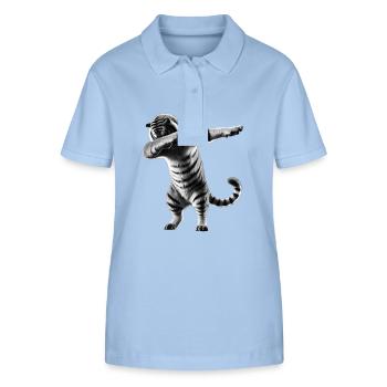 Lustiges Dabbing Tiger Wildtier Tierliebhaber - Stanley/Stella Frauen Bio-Poloshirt ELLISER - sky Blue - Vorne - Luana (180cm)