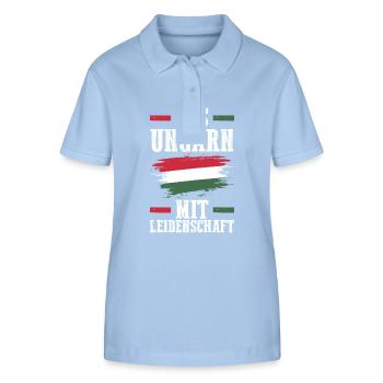 Ungar Ungarisch Ungarn - Stanley/Stella Frauen Bio-Poloshirt ELLISER - sky Blue - Vorne - Luana (180cm)