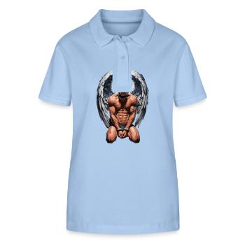 Fallen Angel Gebrochener Engel Engelsflügel - Stanley/Stella Frauen Bio-Poloshirt ELLISER - sky Blue - Vorne - Luana (180cm)