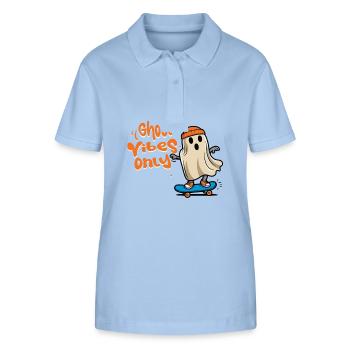 Ghoul Vibes Only Funny Cool Saying Design - Stanley/Stella Women’s Organic Polo Shirt ELLISER - sky blue - Front - Luana (180cm)