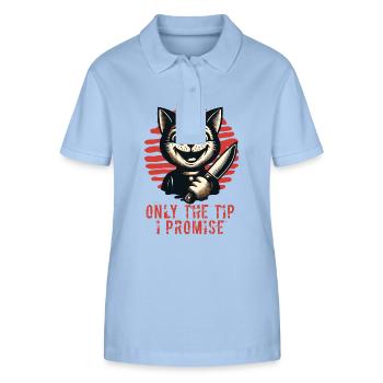 Drôle de chat ne disant que le pourboire Chat psycho - Polo bio ELLISER Stanley/Stella Femme - bleu ciel - Devant - Luana (180cm)