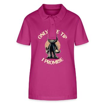 Drôle de chat ne disant que le pourboire Chat psycho - Polo bio ELLISER Stanley/Stella Femme - mauve orchidée - Devant - Luana (180cm)