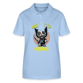 Drôle de chat ne disant que le pourboire Chat psycho - Polo bio ELLISER Stanley/Stella Femme - bleu ciel - Devant - Luana (180cm)
