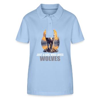 Wolves Wolf - Stanley/Stella Women’s Organic Polo Shirt ELLISER - sky blue - Front - Luana (180cm)