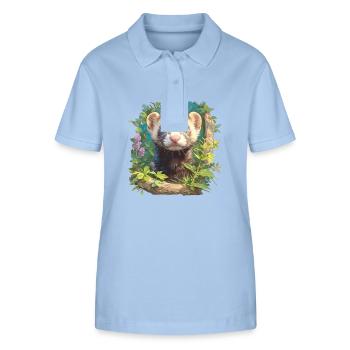 Ferret Frettchen - Stanley/Stella Frauen Bio-Poloshirt ELLISER - sky Blue - Vorne - Luana (180cm)