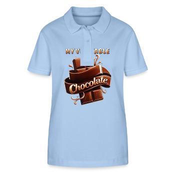 MON CHOCOLAT VÉGÉTAL - Polo bio ELLISER Stanley/Stella Femme - bleu ciel - Devant - Luana (180cm)
