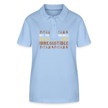 Pharaohmones fait une mythologie irrésistible - Polo bio ELLISER Stanley/Stella Femme - bleu ciel - Devant - Luana (180cm)