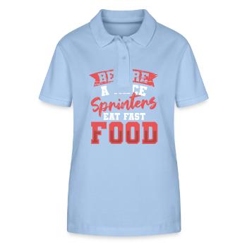 Jogging Sprinters Eat Fast Food Running - Stanley/Stella Women’s Organic Polo Shirt ELLISER - sky blue - Front - Luana (180cm)