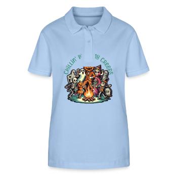 Halloween Spaß Mit Meinen Creeps - Stanley/Stella Frauen Bio-Poloshirt ELLISER - sky Blue - Vorne - Luana (180cm)