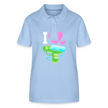 Water pistol - Stanley/Stella Women’s Organic Polo Shirt ELLISER - sky blue - Front - Luana (180cm)