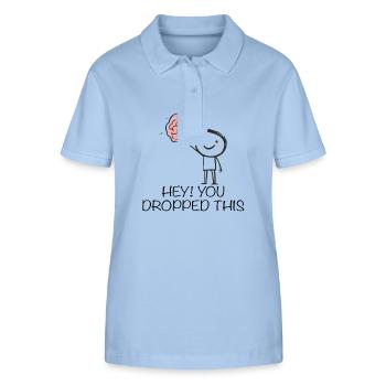 Hé! Vous avez laissé tomber cet humour cérébral - Polo bio ELLISER Stanley/Stella Femme - bleu ciel - Devant - Luana (180cm)