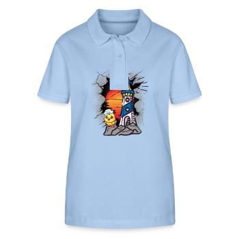 Seefahrt Matrosen Küken Leuchtturm maritim - Stanley/Stella Frauen Bio-Poloshirt ELLISER - sky Blue - Vorne - Luana (180cm)