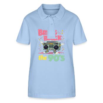 Bring Back the 90's Retro Boombox 90er Jahre - Stanley/Stella Frauen Bio-Poloshirt ELLISER - sky Blue - Vorne - Luana (180cm)
