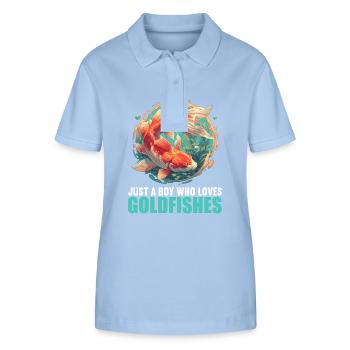 poisson rouge - Polo bio ELLISER Stanley/Stella Femme - bleu ciel - Devant - Luana (180cm)