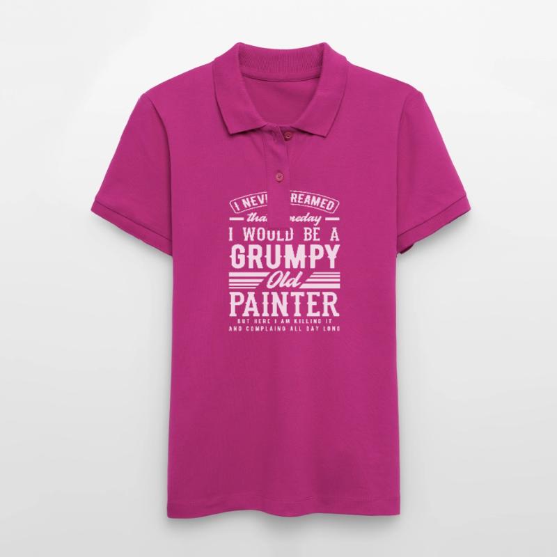 Grumpy Old Painter Humorous Statement Stanley/Stella Women’s Organic Polo Shirt ELLISER