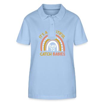 Schöner Tag Für Hebammen Babyglück - Stanley/Stella Frauen Bio-Poloshirt ELLISER - sky Blue - Vorne - Luana (180cm)