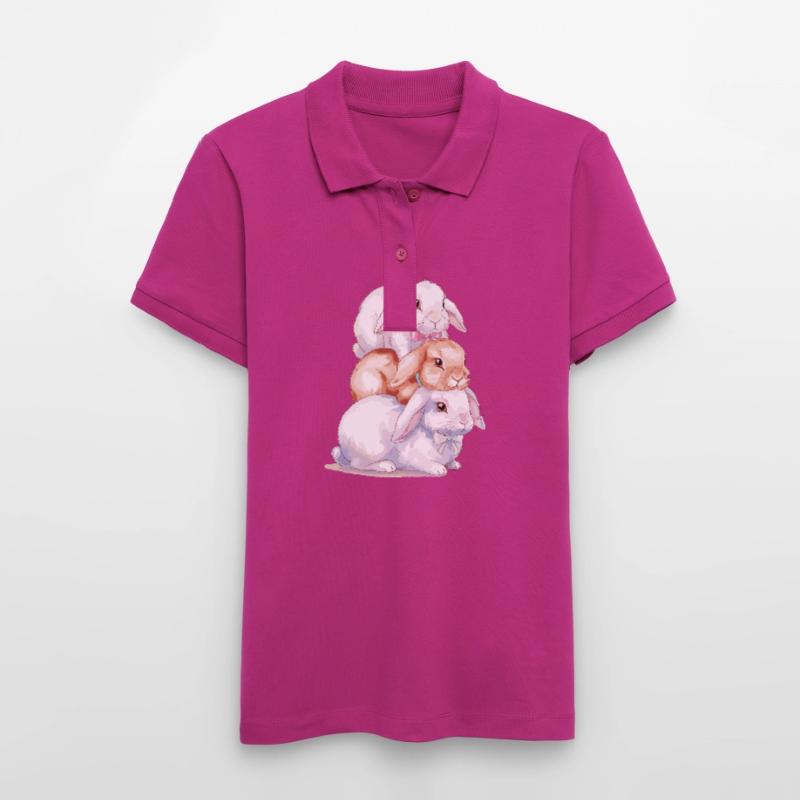 Cute Rabbit Stack for Rabbit Lovers Stanley/Stella Women’s Organic Polo Shirt ELLISER
