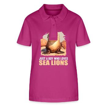 Seelöwen Seelöwe - Stanley/Stella Frauen Bio-Poloshirt ELLISER - Orchidee - Vorne - Luana (180cm)