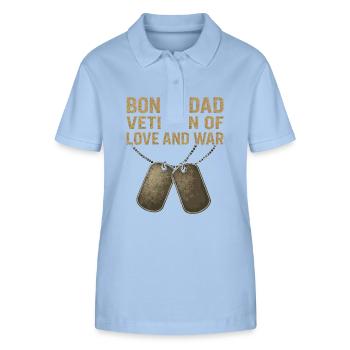 Bonus Dad - Veteran with Dogtags - Stanley/Stella Women’s Organic Polo Shirt ELLISER - sky blue - Front - Luana (180cm)