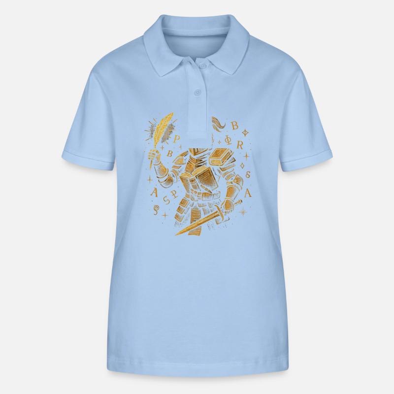 Bøgernes Ridder - Litteratur og rustning - Stanley/Stella ELLISER økologisk poloshirt til damer - himmelblå