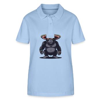 Gorilla Comic Funny Sombrero - Stanley/Stella Women’s Organic Polo Shirt ELLISER - sky blue - Front - Luana (180cm)