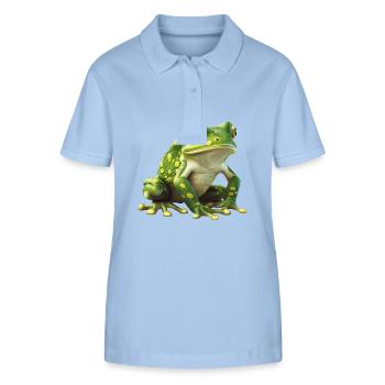 Green Frog - Natural Design - Stanley/Stella Women’s Organic Polo Shirt ELLISER - sky blue - Front - Luana (180cm)