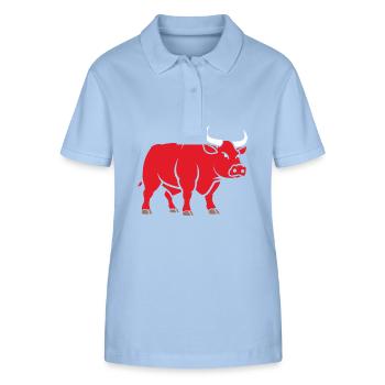 Stier - Stanley/Stella Frauen Bio-Poloshirt ELLISER - sky Blue - Vorne - Luana (180cm)