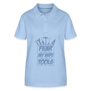 Handyman Fear Woman Sells My Tool - Stanley/Stella Women’s Organic Polo Shirt ELLISER - sky blue - Front - Luana (180cm)