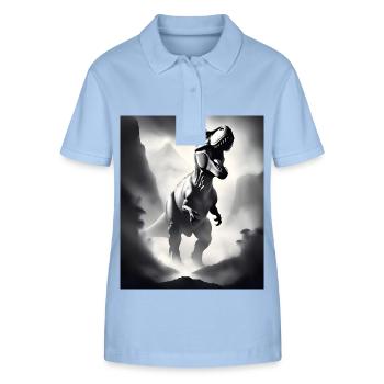 Cooles Tyrannosaurus Rex T-Shirt Design - Stanley/Stella Frauen Bio-Poloshirt ELLISER - sky Blue - Vorne - Luana (180cm)