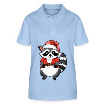 Waschbär Weihnachten Wasserfarben - Stanley/Stella Frauen Bio-Poloshirt ELLISER - sky Blue - Vorne - Luana (180cm)