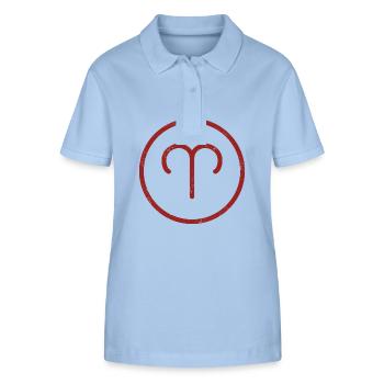 Zodiac sign Aries - Stanley/Stella Women’s Organic Polo Shirt ELLISER - sky blue - Front - Luana (180cm)