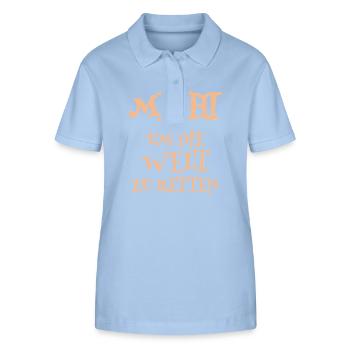 Cadeau pour Michi - Polo bio ELLISER Stanley/Stella Femme - bleu ciel - Devant - Luana (180cm)