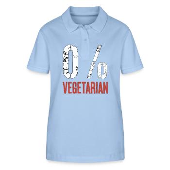 0% Vegetarian 9 - Stanley/Stella Frauen Bio-Poloshirt ELLISER - sky Blue - Vorne - Luana (180cm)