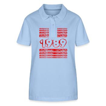 Year 1989 - Stanley/Stella Women’s Organic Polo Shirt ELLISER - sky blue - Front - Luana (180cm)