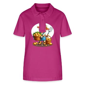 Récolte de la vache Pommes de terre fraîches du champ - Polo bio ELLISER Stanley/Stella Femme - mauve orchidée - Devant - Luana (180cm)