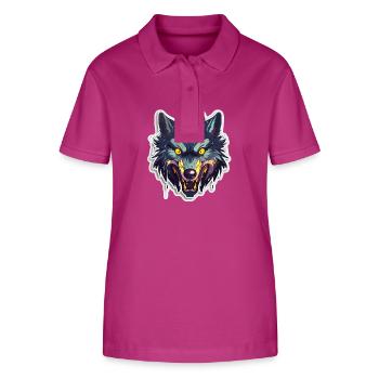 Wolf - Illustration - Stanley/Stella Frauen Bio-Poloshirt ELLISER - Orchidee - Vorne - Luana (180cm)