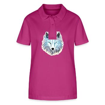 Wolf - Illustration - Stanley/Stella Frauen Bio-Poloshirt ELLISER - Orchidee - Vorne - Luana (180cm)